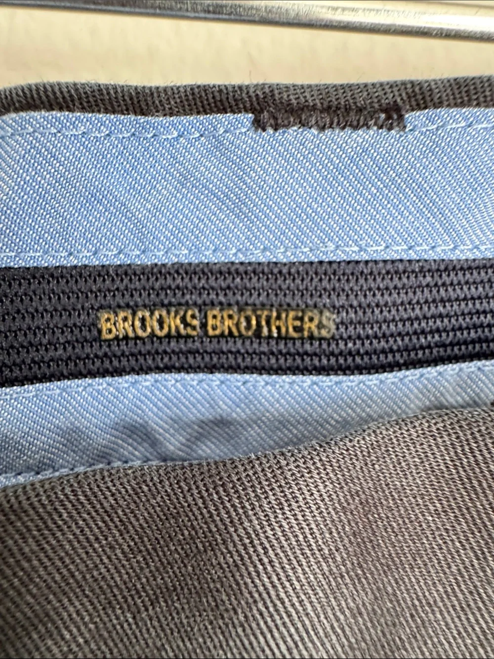 Brooks Brothers Advantage Chino Stretch Clark Fit Men’s Navy Pants W34 L32 cotto